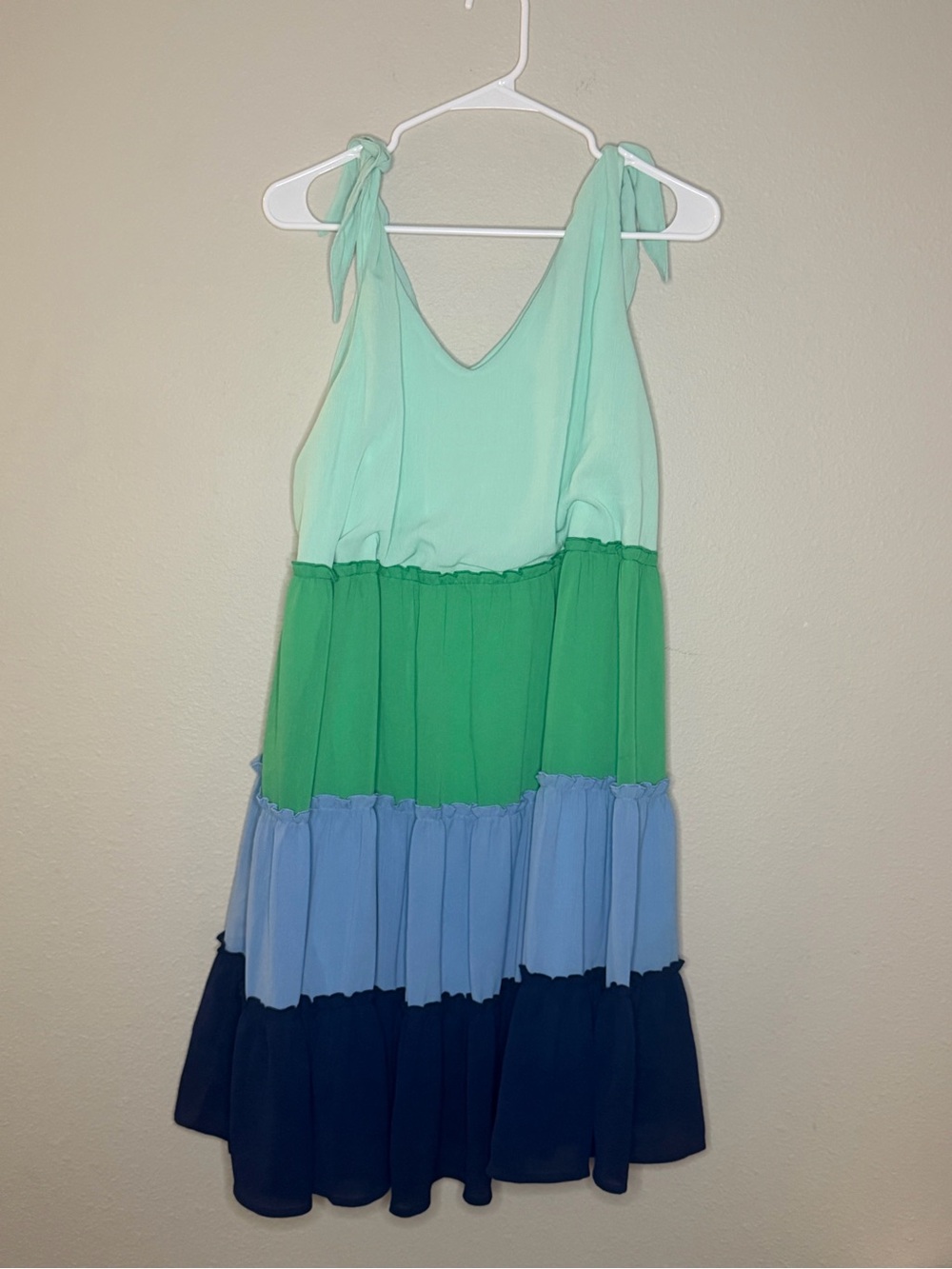 Hailey & Co Tiered Midi Dress Sleeveless Bow Chiffon Flowy Colorful Womens Sz 1X